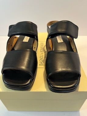 Bagnoli & Bonifacio Made in Italy Leather Platform Sandals Sz 6.5